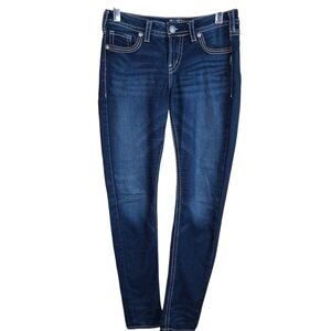 Silver Joga Jeans Suki Mid Pencil Skinny Dark Wash Stretch Jeans Size 28